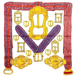 SCARF IN SETA ROSSO BLU MARINO BOUCLES E GALONI DEL TSAR - Hermès