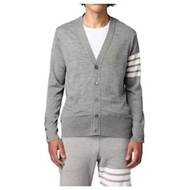 Nachhaltiger Wollcardigan mit Streifen - Thom Browne
