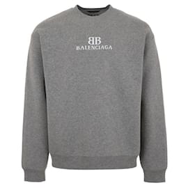 Baumwoll-Sweatshirt mit Rundhalsausschnitt und Logo - Balenciaga