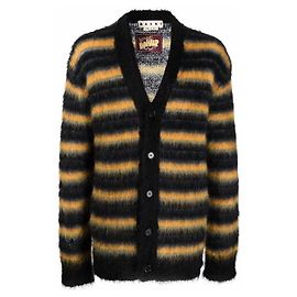 Marni Schwarzer Streifen-Mohair-Cardigan