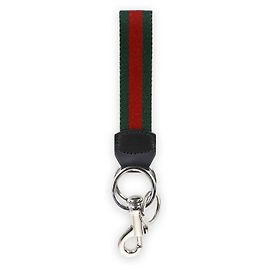 Gucci Canvas Web Key Chain Keyring (Green/Red)