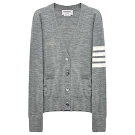 Damen-Wollcardigan mit Armband in Grau - Thom Browne