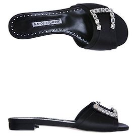 Manolo Blahnik Sandali BLCK RAMIFLAT