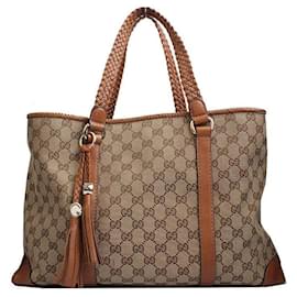 Gucci Borsa in tessuto con manico intrecciato