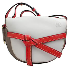 Loewe Borsa a tracolla rossa Off-White con pattina
