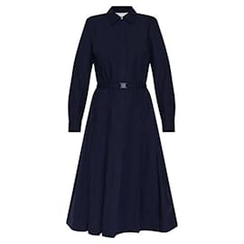 Vestido camisero de algodón plisado - Tory Burch