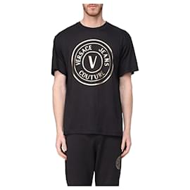 T-Shirt mit Emblem-Patch - Versace