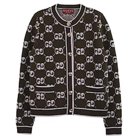 Gucci GG Woll Boucle Jacquard Cardigan