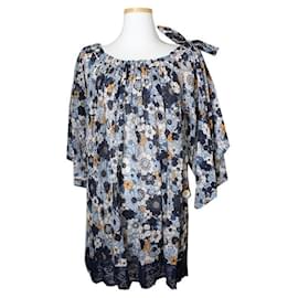 Blusa de algodón con motivos florales - Chloé