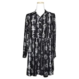 Vestido Camisa de Seda con Estampado Místico - Sandro