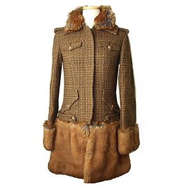 Chanel Eco-Pelz Tweed Mantel