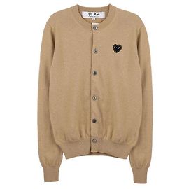 Comme Des Garcons Cardigan a collo rotondo con strass a forma di cuore nero