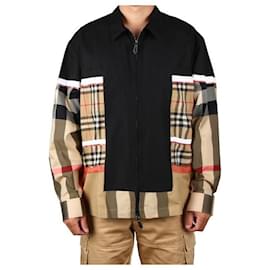 Giacca camicia con zip in patchwork a quadri - Burberry