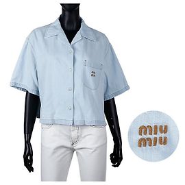 Miu Miu Camisa de denim chambray