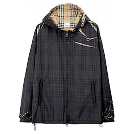 Burberry Giacca a vento a scacchi con cappuccio