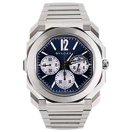 Bulgari Octo Finissimo Chrono GMT Acciaio Blu