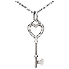 Tiffany & Co Collana Pendente Cuore in Oro Bianco con Diamanti