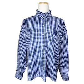 Camicia a quadri blu royal Isabel Marant