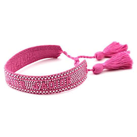 Dior Magenta-pink Perlenquastenarmband
