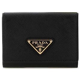 Saffiano Leather Triangle Logo Wallet - Prada