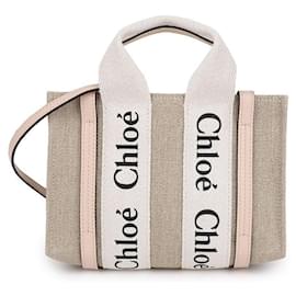 Borsa mini tote Woody in lino per donne - Chloé
