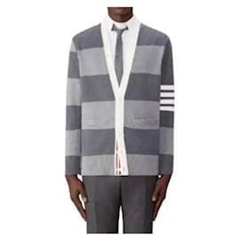 Baumwoll-Rugby-Rose-Icon-V-Ausschnitt-Cardigan - Thom Browne