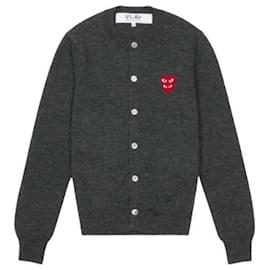 Rundhals-Doppelburgunder-Emblem-Strick AX - Comme Des Garcons