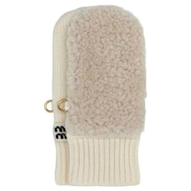 Luva de shearling de lã e cashmere - Miu Miu