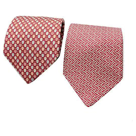 Rotes Seidenkrawatten-Set - Hermès