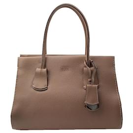 Tote Bag aus taupebraunem Leder - Tod's