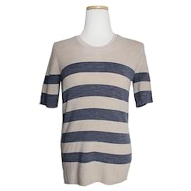 Britt Marineblau gestreifter Stricktop - Burberry