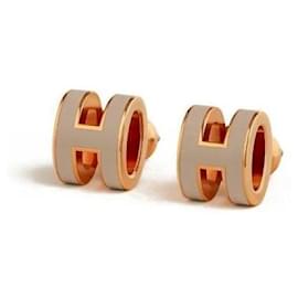 Mini Pop Ash Ohrringe aus Roségold Maron Glacé - Hermès