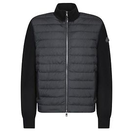 Moncler Gepolsterte Woll-Kaschmir-Cardigan mit Reißverschluss