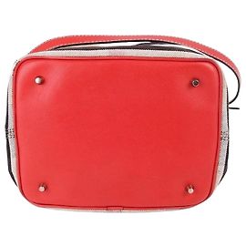 Burberry Borsa a spalla in tela a quadri rossi Ashby