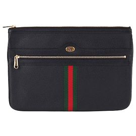 Gucci Clutch in pelle nera Ophidia