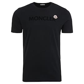 Moncler Baumwoll-T-Shirt mit flockiertem Logo