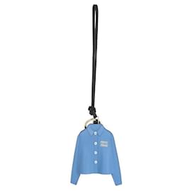 Leather Shirt Blue Charm Keyring - Miu Miu