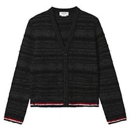 Merinowoll-Pullover mit Rundhalsausschnitt und Tartan-Jacquard-Einlage - Thom Browne