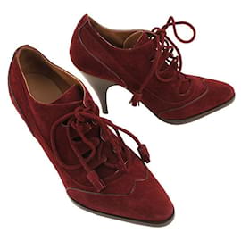 Bordeaux Wildleder Schnürstiefeletten - Hermès