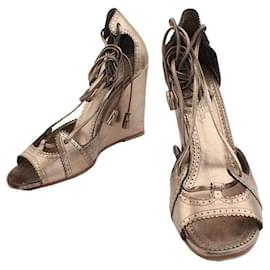 Tacco wedge bronzo Ghillies Lace - Hermès