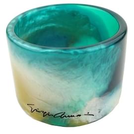 Bracciale bangle logo nero multicolore Armani Green
