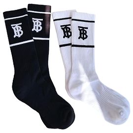 Burberry Calze sportive Monogram TB Nero Bianco