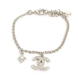 Bracciale in perle con logo CC in argento - Chanel