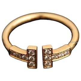 Anillo de alambre en oro rosa con diamantes Tamaño - Tiffany & Co