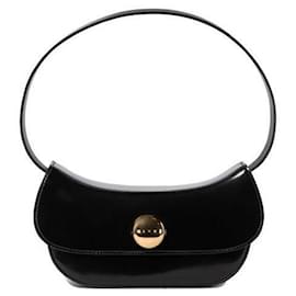 Piccola borsa hobo in pelle nera a forma di farfalla - Marni