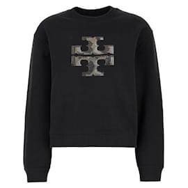 Sweatshirt mit Kristall-Logo - Tory Burch