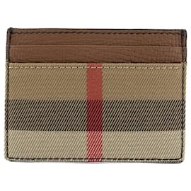 Kartenhalter aus braunem Canvas mit Hausmuster - Burberry