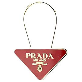 Prada Triangle Keyring Red Gold