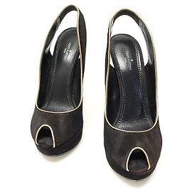 Louis Vuitton Premiere Black Suede Open-Toe Pumps Women Shoes