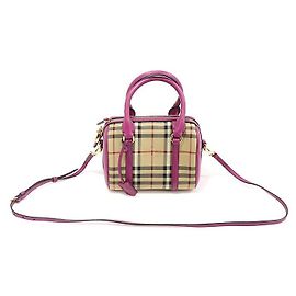 Burberry Borsa a tracolla convertibile Alchester in tela a quadri Horspberry piccola